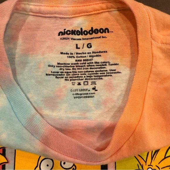 Nickelodeon Tie-Dye Cartoon Tee - Pink and Blue - Picture 3 of 4